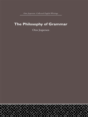 cover image of The Philosophy of Grammar